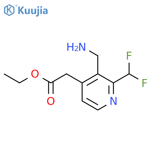 Ethyl 3-(aminomethyl)-2-(difluoromethyl)pyridine-4-acetate structure