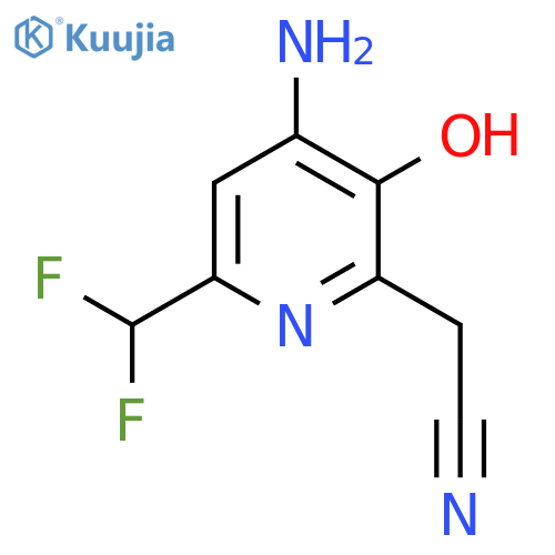 4-Amino-6-(difluoromethyl)-3-hydroxypyridine-2-acetonitrile structure