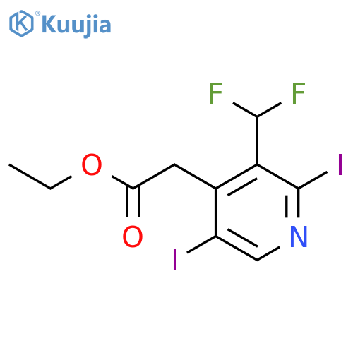Ethyl 3-(difluoromethyl)-2,5-diiodopyridine-4-acetate structure
