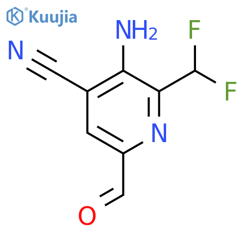 3-Amino-4-cyano-2-(difluoromethyl)pyridine-6-carboxaldehyde structure