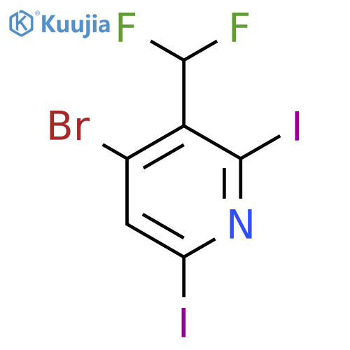 4-Bromo-3-(difluoromethyl)-2,6-diiodopyridine structure