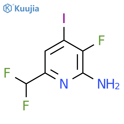 2-Amino-6-(difluoromethyl)-3-fluoro-4-iodopyridine structure