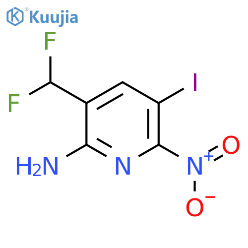 2-Amino-3-(difluoromethyl)-5-iodo-6-nitropyridine structure