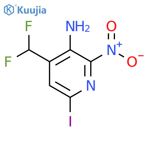3-Amino-4-(difluoromethyl)-6-iodo-2-nitropyridine structure