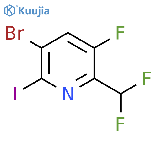 5-Bromo-2-(difluoromethyl)-3-fluoro-6-iodopyridine structure