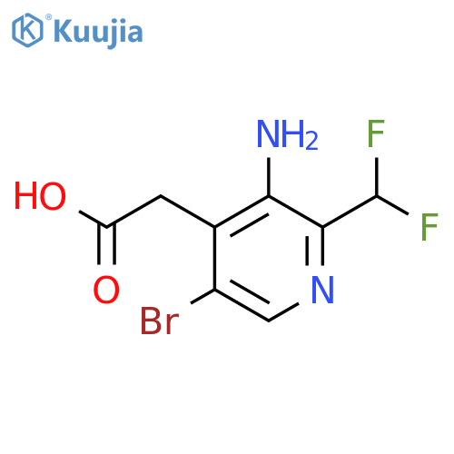 3-Amino-5-bromo-2-(difluoromethyl)pyridine-4-acetic acid structure