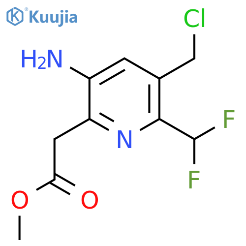 Methyl 3-amino-5-(chloromethyl)-6-(difluoromethyl)pyridine-2-acetate structure