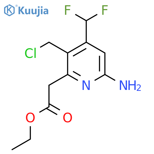 Ethyl 6-amino-3-(chloromethyl)-4-(difluoromethyl)pyridine-2-acetate structure