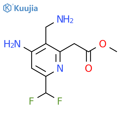 Methyl 4-amino-3-(aminomethyl)-6-(difluoromethyl)pyridine-2-acetate structure