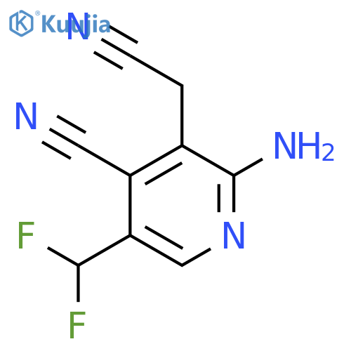 2-Amino-4-cyano-5-(difluoromethyl)pyridine-3-acetonitrile structure