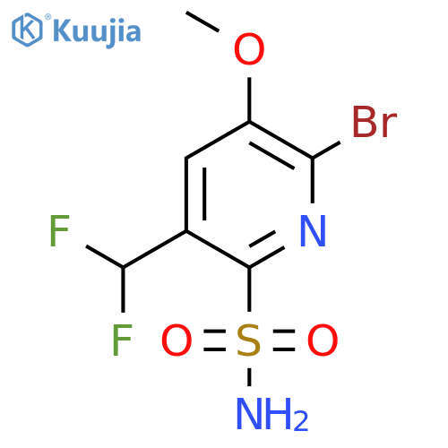 2-Bromo-5-(difluoromethyl)-3-methoxypyridine-6-sulfonamide structure