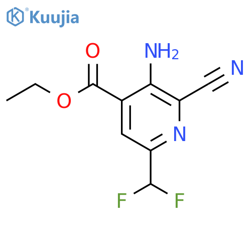 Ethyl 3-amino-2-cyano-6-(difluoromethyl)pyridine-4-carboxylate structure