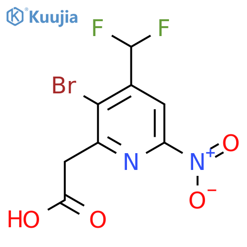 3-Bromo-4-(difluoromethyl)-6-nitropyridine-2-acetic acid structure