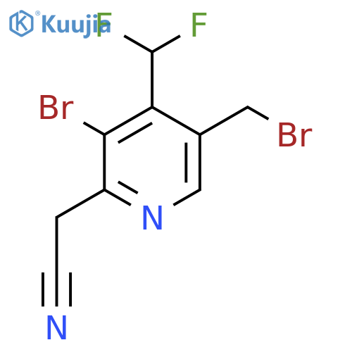 3-Bromo-5-(bromomethyl)-4-(difluoromethyl)pyridine-2-acetonitrile structure