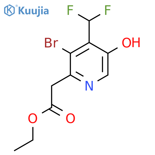 Ethyl 3-bromo-4-(difluoromethyl)-5-hydroxypyridine-2-acetate structure