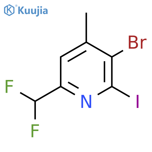 3-Bromo-6-(difluoromethyl)-2-iodo-4-methylpyridine structure