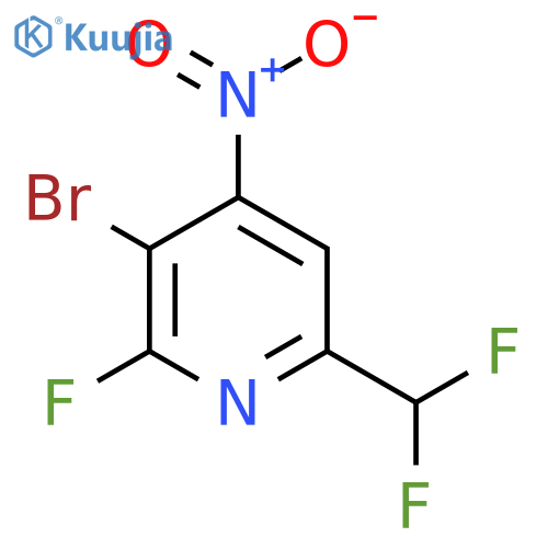 3-Bromo-6-(difluoromethyl)-2-fluoro-4-nitropyridine structure