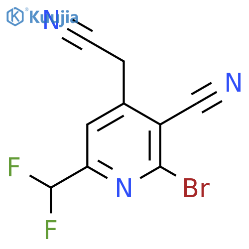 2-Bromo-3-cyano-6-(difluoromethyl)pyridine-4-acetonitrile structure