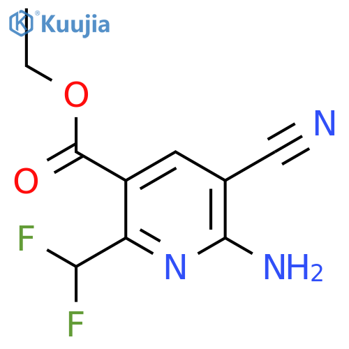 Ethyl 2-amino-3-cyano-6-(difluoromethyl)pyridine-5-carboxylate structure