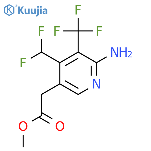 Methyl 2-amino-4-(difluoromethyl)-3-(trifluoromethyl)pyridine-5-acetate structure