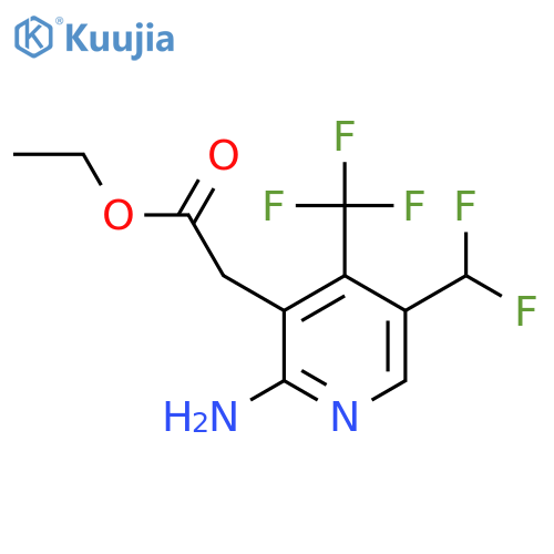 Ethyl 2-amino-5-(difluoromethyl)-4-(trifluoromethyl)pyridine-3-acetate structure
