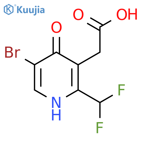 5-Bromo-2-(difluoromethyl)-4-hydroxypyridine-3-acetic acid structure