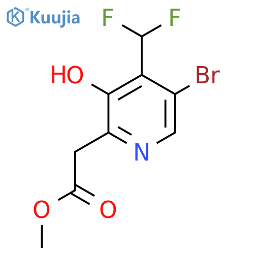 Methyl 5-bromo-4-(difluoromethyl)-3-hydroxypyridine-2-acetate structure