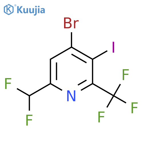 4-Bromo-6-(difluoromethyl)-3-iodo-2-(trifluoromethyl)pyridine structure