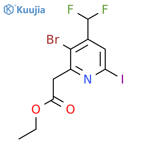 Ethyl 3-bromo-4-(difluoromethyl)-6-iodopyridine-2-acetate structure