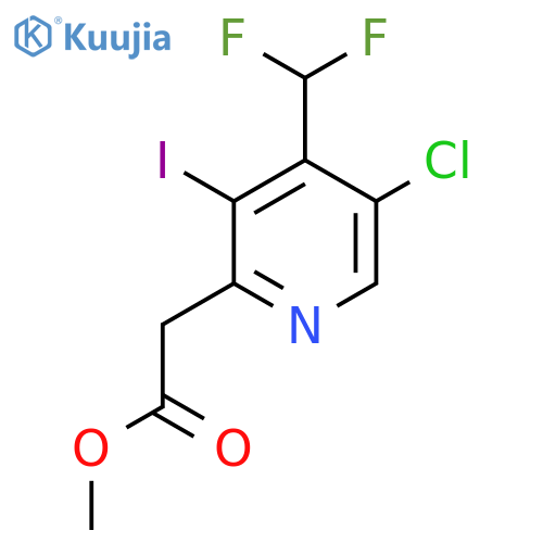 Methyl 5-chloro-4-(difluoromethyl)-3-iodopyridine-2-acetate structure