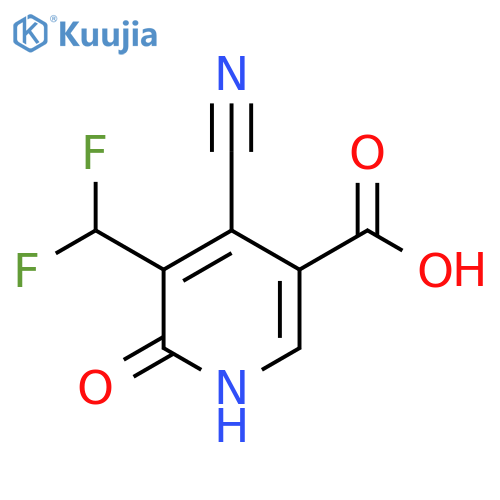4-Cyano-3-(difluoromethyl)-2-hydroxypyridine-5-carboxylic acid structure