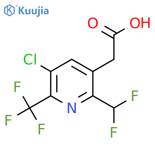 3-Chloro-6-(difluoromethyl)-2-(trifluoromethyl)pyridine-5-acetic acid structure