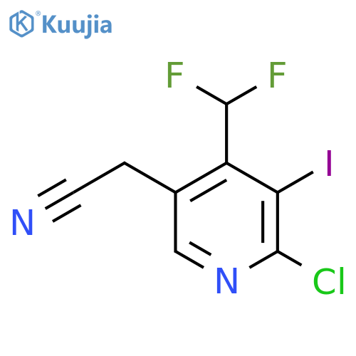 2-Chloro-4-(difluoromethyl)-3-iodopyridine-5-acetonitrile structure