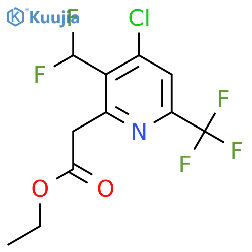 Ethyl 4-chloro-3-(difluoromethyl)-6-(trifluoromethyl)pyridine-2-acetate structure