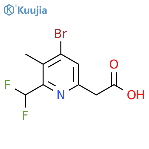 4-Bromo-2-(difluoromethyl)-3-methylpyridine-6-acetic acid structure
