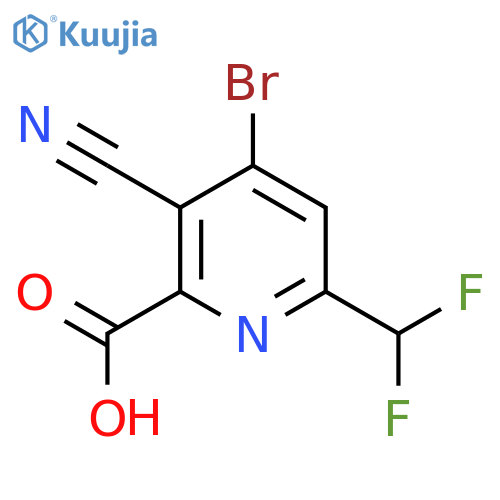 4-Bromo-3-cyano-6-(difluoromethyl)pyridine-2-carboxylic acid structure