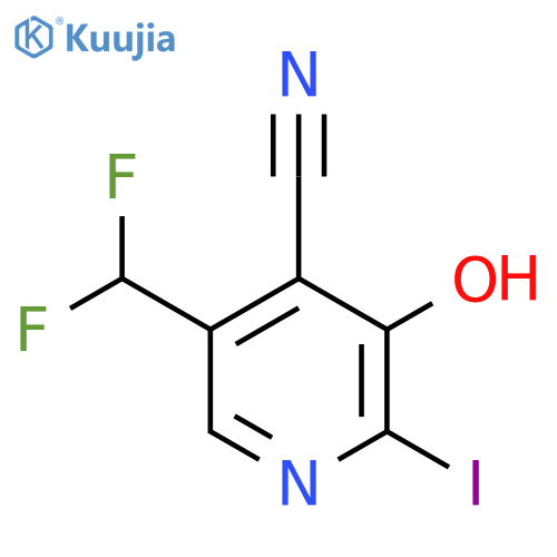 4-Cyano-5-(difluoromethyl)-3-hydroxy-2-iodopyridine structure