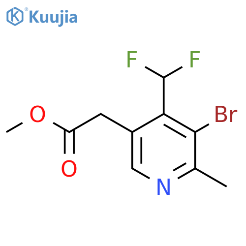 Methyl 3-bromo-4-(difluoromethyl)-2-methylpyridine-5-acetate structure