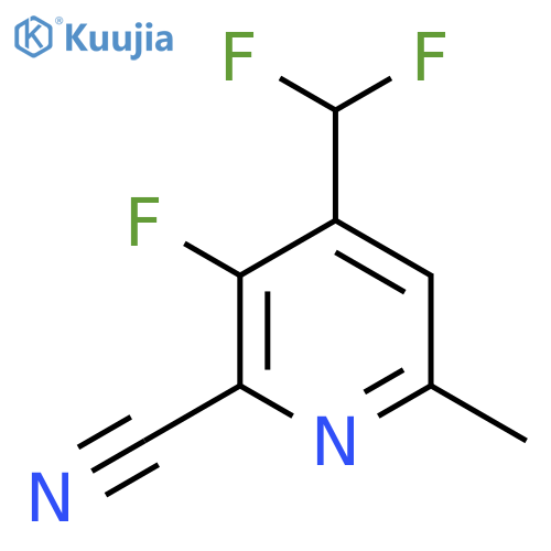 2-Cyano-4-(difluoromethyl)-3-fluoro-6-methylpyridine structure