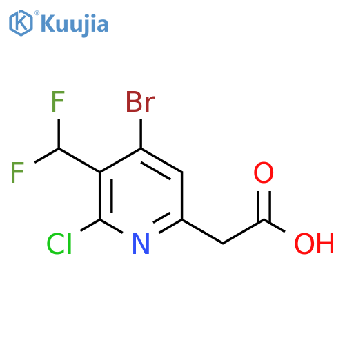 4-Bromo-2-chloro-3-(difluoromethyl)pyridine-6-acetic acid structure