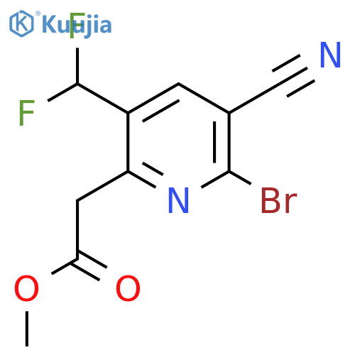 Methyl 2-bromo-3-cyano-5-(difluoromethyl)pyridine-6-acetate structure