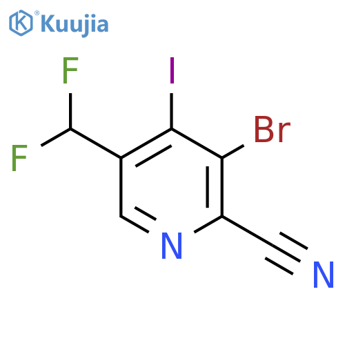 3-Bromo-2-cyano-5-(difluoromethyl)-4-iodopyridine structure