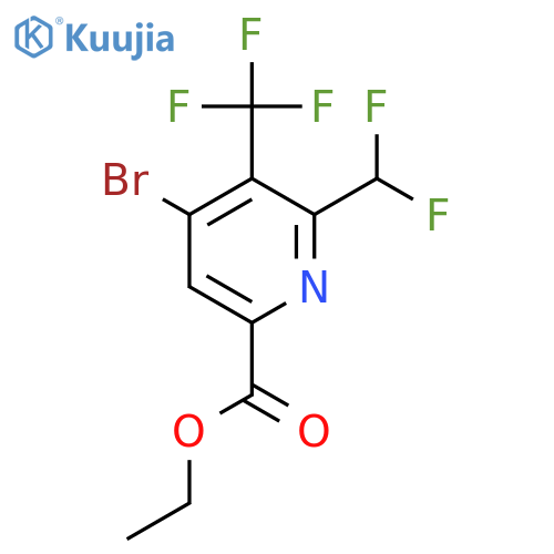 Ethyl 4-bromo-2-(difluoromethyl)-3-(trifluoromethyl)pyridine-6-carboxylate structure