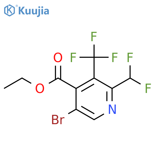Ethyl 5-bromo-2-(difluoromethyl)-3-(trifluoromethyl)pyridine-4-carboxylate structure