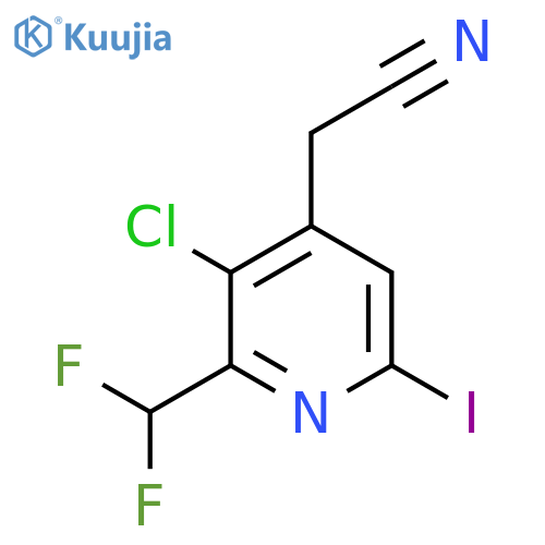 3-Chloro-2-(difluoromethyl)-6-iodopyridine-4-acetonitrile structure