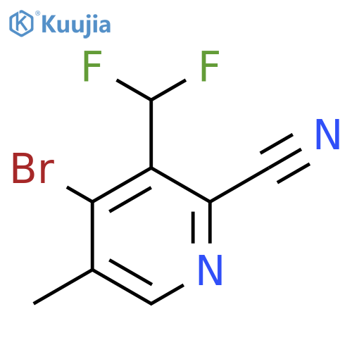 4-Bromo-2-cyano-3-(difluoromethyl)-5-methylpyridine structure