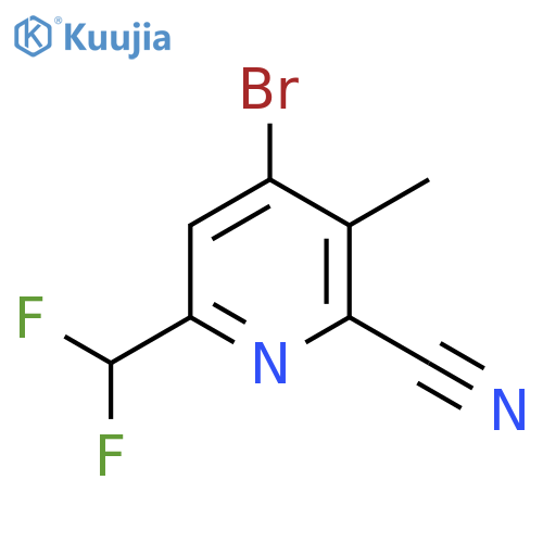 4-Bromo-2-cyano-6-(difluoromethyl)-3-methylpyridine structure