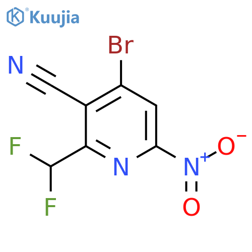 4-Bromo-3-cyano-2-(difluoromethyl)-6-nitropyridine structure