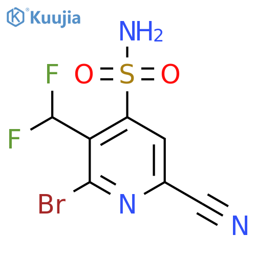 2-Bromo-6-cyano-3-(difluoromethyl)pyridine-4-sulfonamide structure