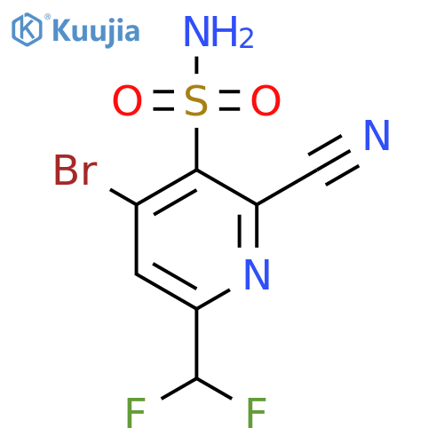 4-Bromo-2-cyano-6-(difluoromethyl)pyridine-3-sulfonamide structure